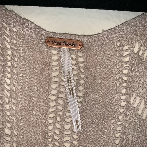 Free People Susquehanna Pink Peach and Cream Crochet Sheer Tank Sz M - Picture 4 of 5